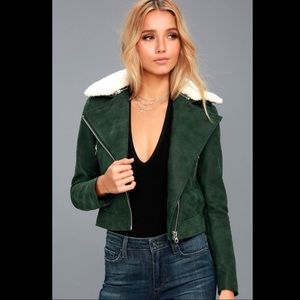 Peak My Interest Forest Green VEGAN Leather Jacket